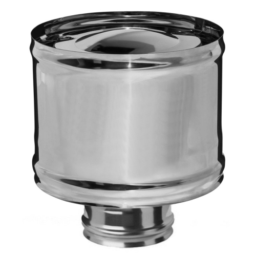 Дымоход зонт-Д 0,5мм Ф110 с ветрозащитой, нержавеющая сталь (Феррум)