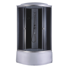 Душевая кабина ДАНА 100х100х215см выс. поддон, чёрное заднее стекло, 718 В (3кор.)
