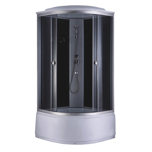 Душевая кабина ДАНА 100х100х215см выс. поддон, чёрное заднее стекло, 718 В (3кор.)