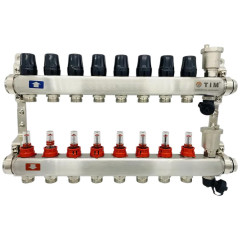 Коллекторная группа TIM нерж. с расходомерами, ф 1