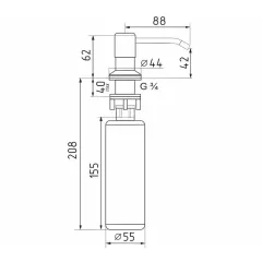 Дозатор для жидкого моющего средства MIXLINE ZP-DSB черный графит, 330 мл