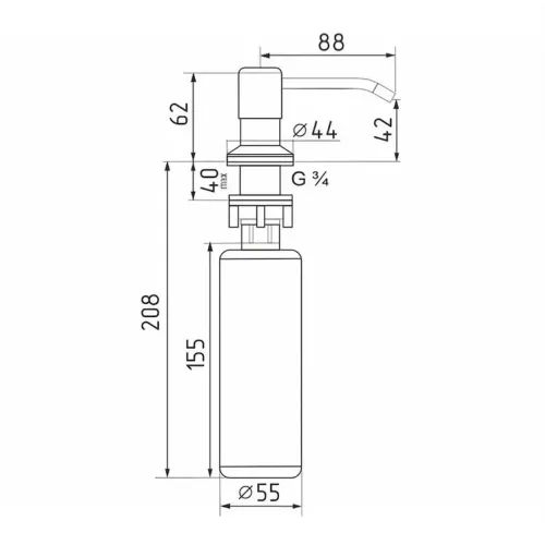 Дозатор для жидкого моющего средства MIXLINE ZP-DSB черный графит, 330 мл