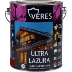 Декоративная пропитка для дерева Veres Ultra Lazura № 3 Тик 2,7 л