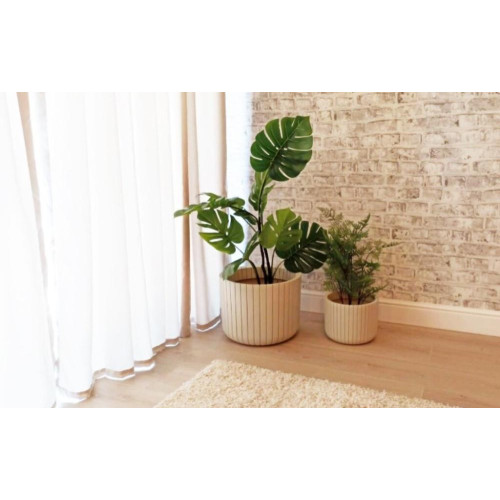 Горшок для цветов 8 л 25х20 см белый ротанг Idea Шато М 3039