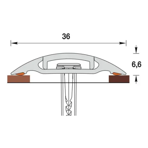 Порог с кабель-каналом 36мм 1,6 Дуб темный ПВХ (ПМК36-1,6 217 ИДЕАЛ)