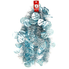 Мишура СНОУ БУМ (377-611) С новым Годом!, 200х9см, ПВХ, двухцветн с декором, 6 цветов