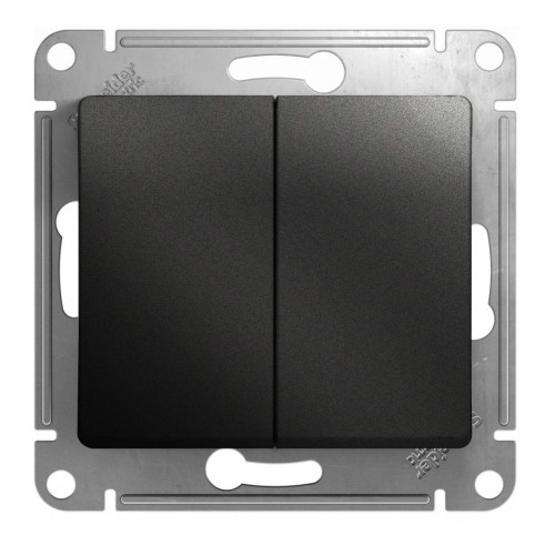 Переключатель 2-кл GLOSSA антрацит GSL000765