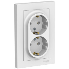 Розетка 2-ая 2P+E AtlasDesign в сборе бел. SchE ATN000124