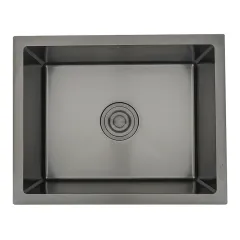 Мойка нерж. врезная GAPPO 50х40х21,5 см тол. 3 мм, чёрная (сифон, коландер) GS5040-6