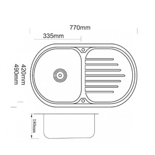 |Мойка нерж. врезная ZORG SZR 7749, 770х490мм, крыло, бронза