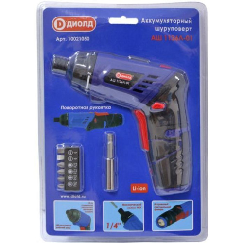 Отвертка аккумуляторная ДИОЛД АШ-1136 Л-01