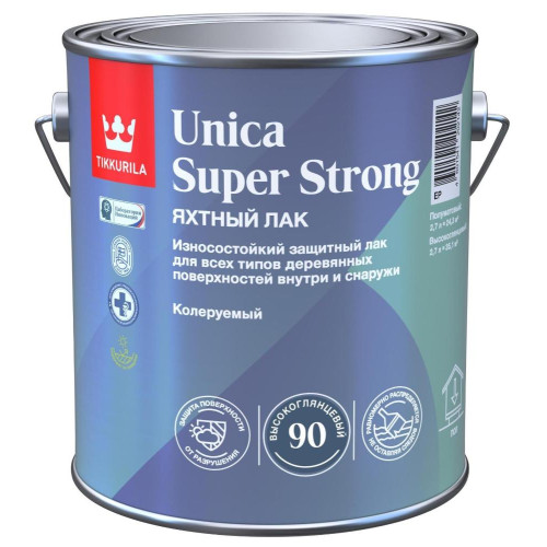 Лак Тиккурила UNICA SUPER STRONG 90 EP яхтный глянцевый 2,7 л
