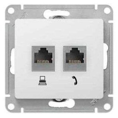 Розетка PC+TF GLOSSA белый GSL000185  (458728)