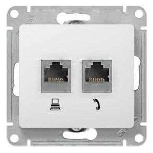 Розетка PC+TF GLOSSA белый GSL000185  (458728)