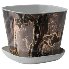 Кашпо ВИОЛЕТ мрамор 2,5 л квадратное (231067)