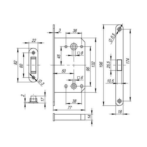 Защелка магнитная FUARO MAGNM96WC-50 (M96WC-50) SSC сатинированный хром (45451)