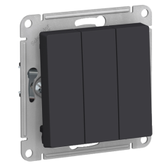 Выключатель 3-кл AtlasDesign 10A IP20(cх.1+1+1)карбон SchE ATN001031