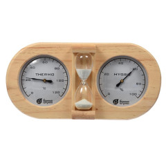 Термометр с гигрометром Банная станция с песочными часами 27*13,8*7,5см