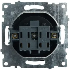 Розетка 2P Катрин черный с защитной шторкой GLS10-7109-05