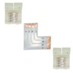 Комплект соед. ECOLA плата L для зажим разъема+2 зажима 4-х конт. SMD5050 SC41ULESB (526660)