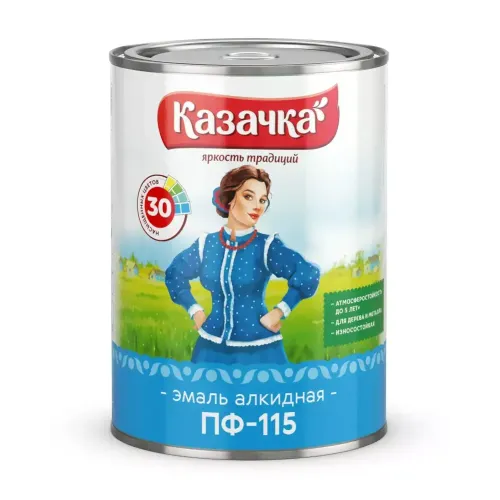 Эмаль ПФ-115 КАЗАЧКА салатовая 0,9 кг