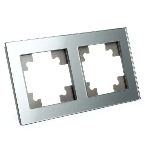 Рамка 2-пост Катрин стекло серебро GFR00-7002-03