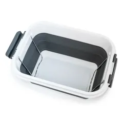 Таз складной CELLTIX 10л, с крышкой, бело-серое