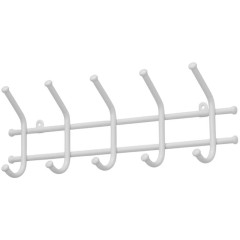 Вешалка настенная Норма 5 металлическая 480х165х80мм белая 5 крючков (415013)