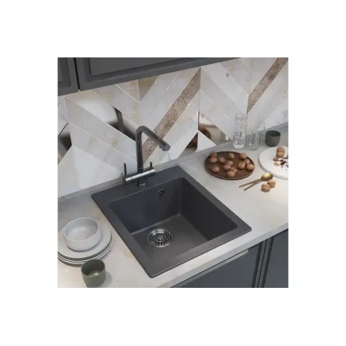 Мойка комп. MIXLINE МЛ-ГМ14 420х500x190мм, антрацит (343), сифон