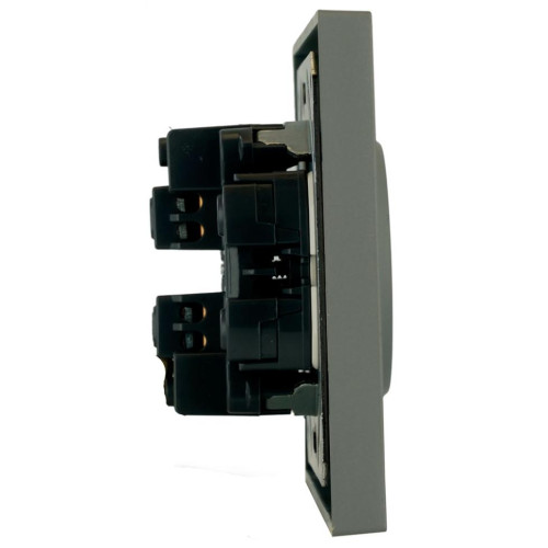 Розетка 2-ая 2P ЭМИЛИ шторки платиново-серый RST16-5116-10