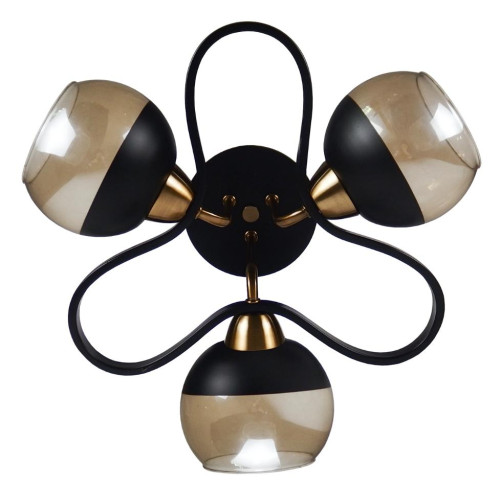 Светильник ЭкономСвет 10204/3BK+ZAB BK+AMB