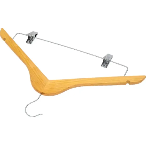 Вешалка для одежды РЫЖИЙ КОТ деревянная с клипсами (W2-C)