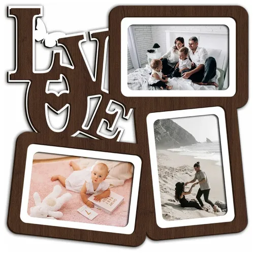 Фоторамка-коллаж на 3 фото FS1 33х33см венге