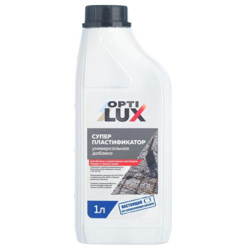Добавка ОПТИЛЮКС С3 СУПЕРПЛАСТИФИКАТОР для бетонов и
строительных растворов 1л (1/6)