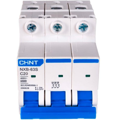 Выключатель автоматический 3-пол. 20A C 4,5кА NXB-63S (R) CHINT 296828