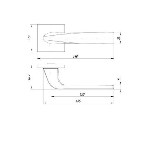 Ручки раздельные PUNTO K.ARC.Q52.SATURN SN-3 матовый никель (48833)