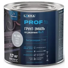 Грунт-эмаль Лакра PROF IT по ржавчине 4 в 1 быстросохнущая Серое окно, RAL 7040  1,7 кг