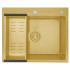Мойка нерж. врезная GAPPO 60х50х21,5 см тол. 3 мм, сатин золотой (сифон, коландер) GS6050-3