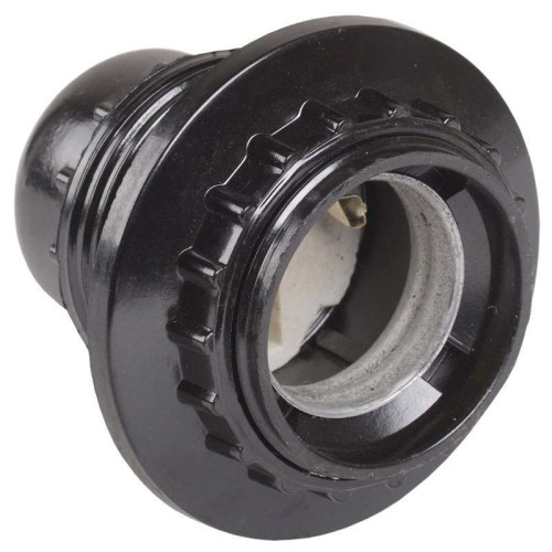 Патрон Е27 карболитовый резьбовой с кольцом черный IEK EPK11-04-01-K01 (627107)