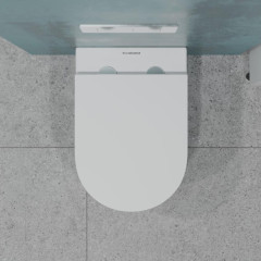 Унитаз-подвесной EVA GOLD K707T белый, сид. дюропласт тонкое, безободковый, круговой смыв