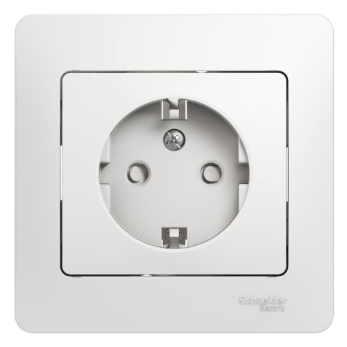 Розетка 2P+E GLOSSA белый шторки GSL000144 (458702) В СБОРЕ