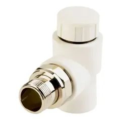 Кран термостатический п/п угловой для радиатора RTP нар. резьба ф 25х3/4