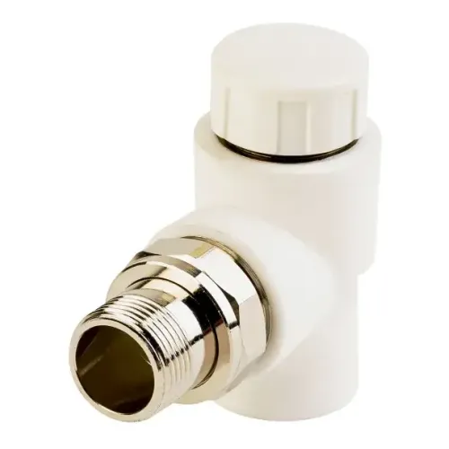 Кран термостатический п/п угловой для радиатора RTP нар. резьба ф 25х3/4