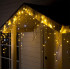 Гирлянда LUAZON LIGHTING Бахрома 3х0,6м темная нить, 160 LED свечение теплое белое с мерцанием (3584177)