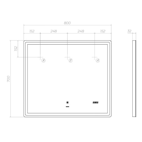 Зеркало VIGO 80 с LED подсветкой 