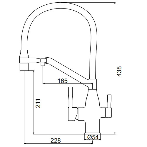 Смеситель для кухни FRAP F4397 чёрный/хром, с каналом для фильтрованной воды