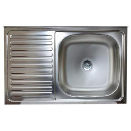 Мойка нерж. накладная Эконом 50х80 см правая, глуб. 13см, тол. 0,4мм (без сифона)