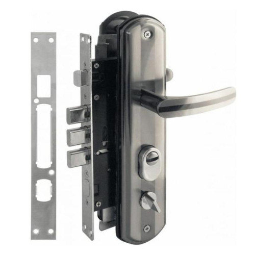 Замок врезной №200-68 ЭКО Л мат. хром/черн. никель НОРА-М(16405)