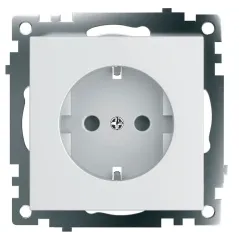 Розетка 2P+Е Катрин белый с защитной шторкой GLS16-7110-01