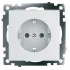 Розетка 2P+Е Катрин белый с защитной шторкой GLS16-7110-01